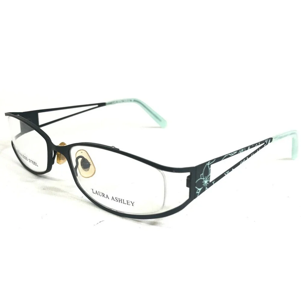Laura Ashley Eyeglasses Frames Dove Addison Blue Floral Semi Rim 54-18-135